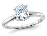 1 1/3 Carat (ctw Color-D-E-F) Synthetic Oval Moissanite Solitaire Engagement Ring in 14K White Gold